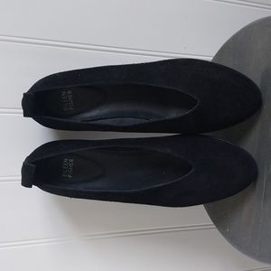 Eileen Fisher Black Suede Wedge Shoes Women's 10M